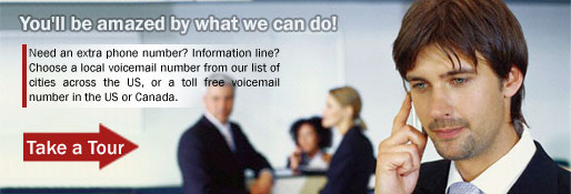 need an extra phone number? information line? local voicemail number and toll free voicemail number across USA or Canada